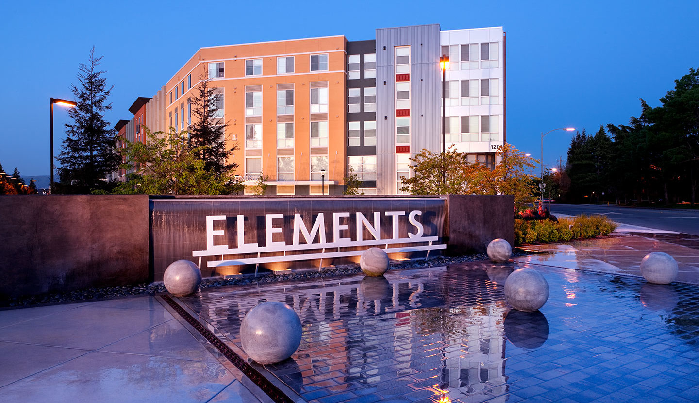 Elements apartment complex sign