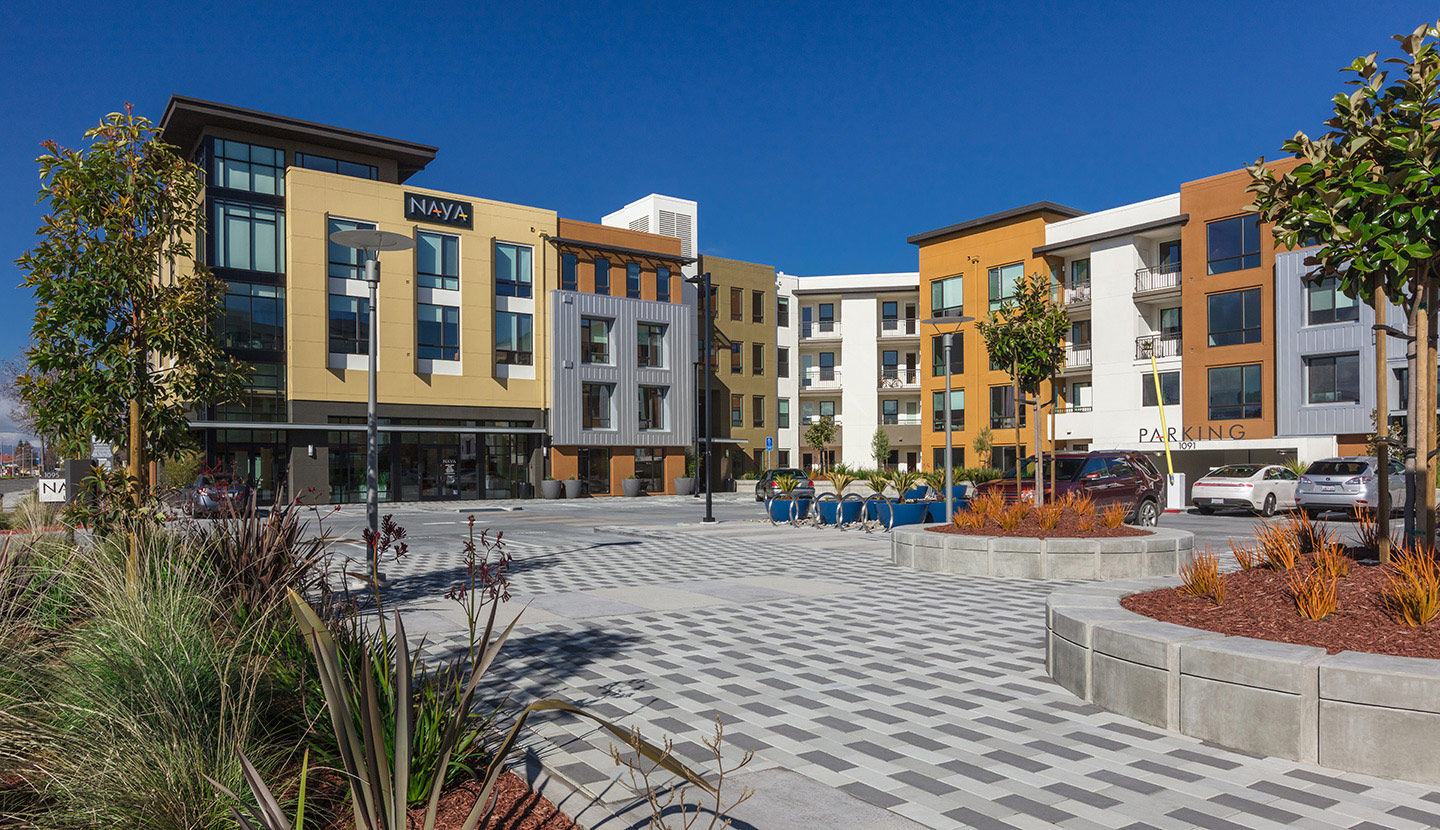 Courtyard of an apartment complex