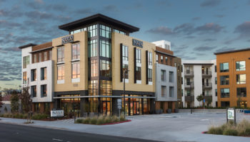 Exterior of a three-level apartment building