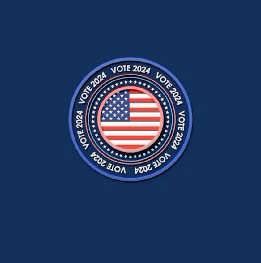flag on blue background