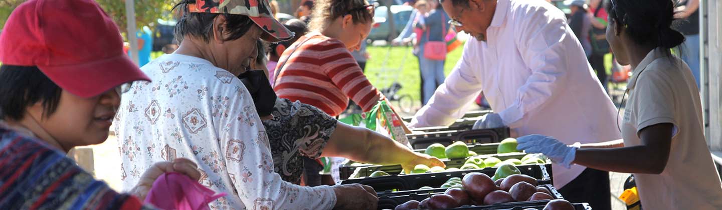 People getting produce